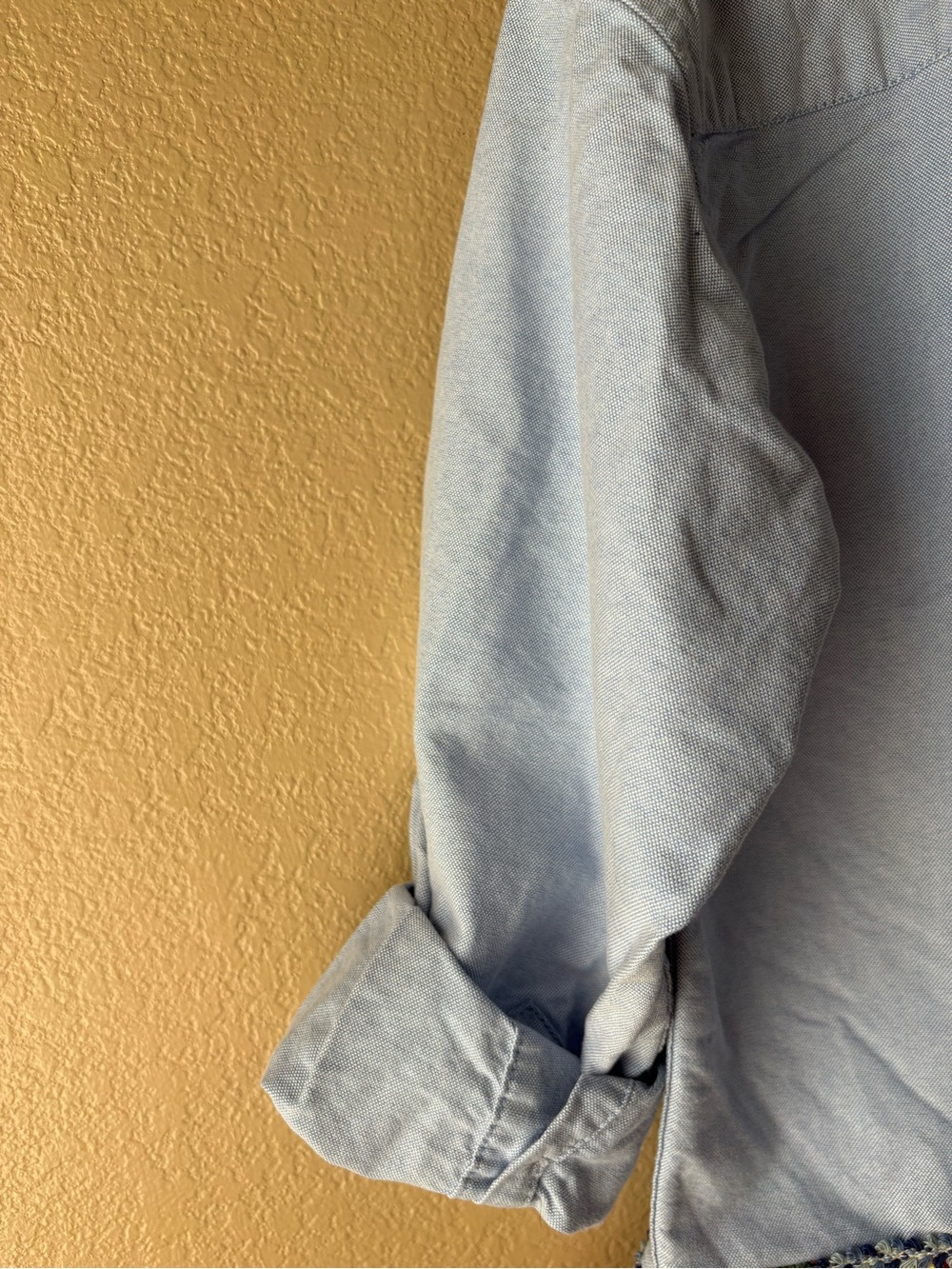 Old Navy Light Blue oxford with Floral Ruffle Hem detail - Picture 11 of 12